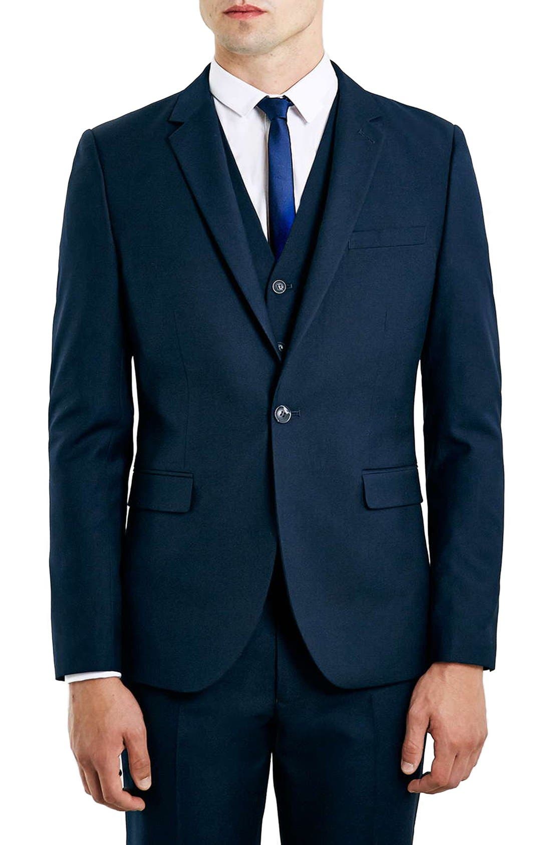 Topman Navy Skinny Fit Suit Jacket Nordstrom