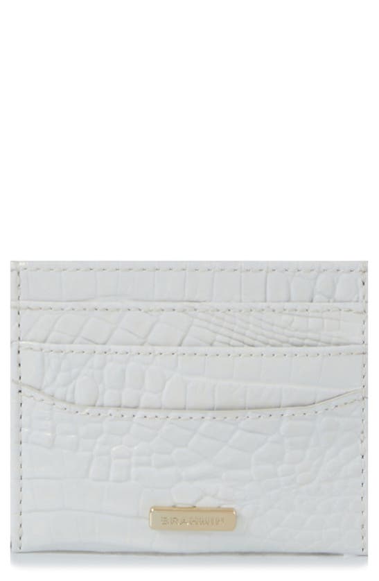 Brahmin Cheryl Leather Card Holder In Shell White