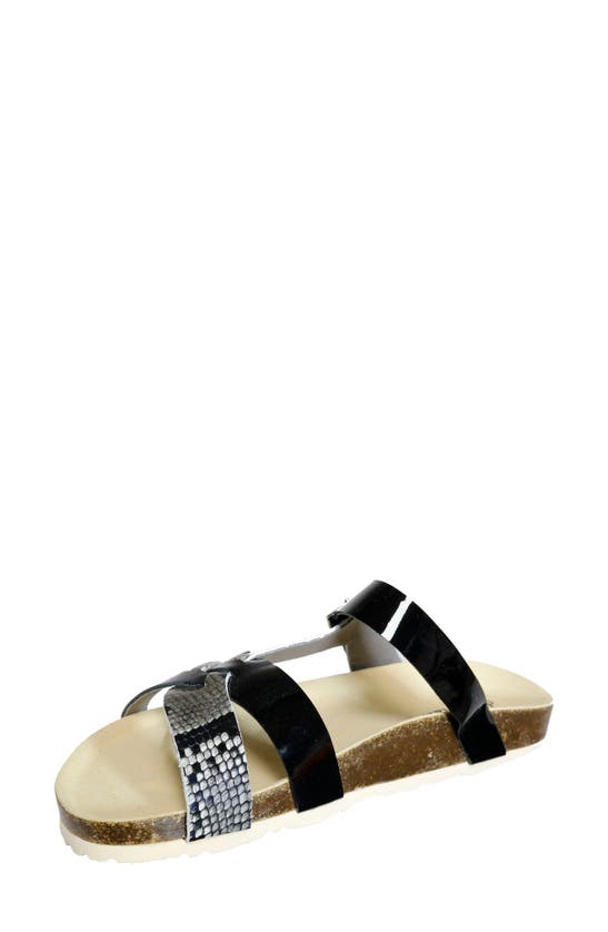 David Tate Warm Strappy Slide Sandal In Black