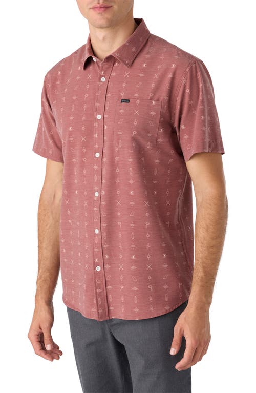 O'neill Men's Trvlr Upf Traverse Short Sleeve Standard Shirt In Mahogany
