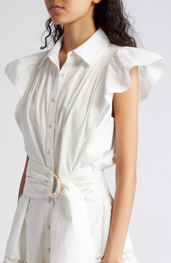 Shop Ramy Brook Marceline Belted Mini Shirtdress In White