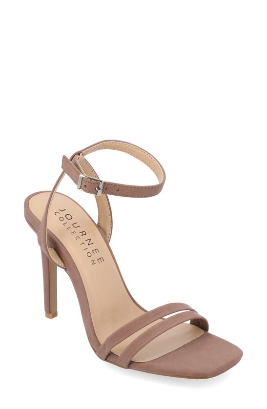 Journee Collection Yevva Ankle Strap Stiletto Sandal In Taupe