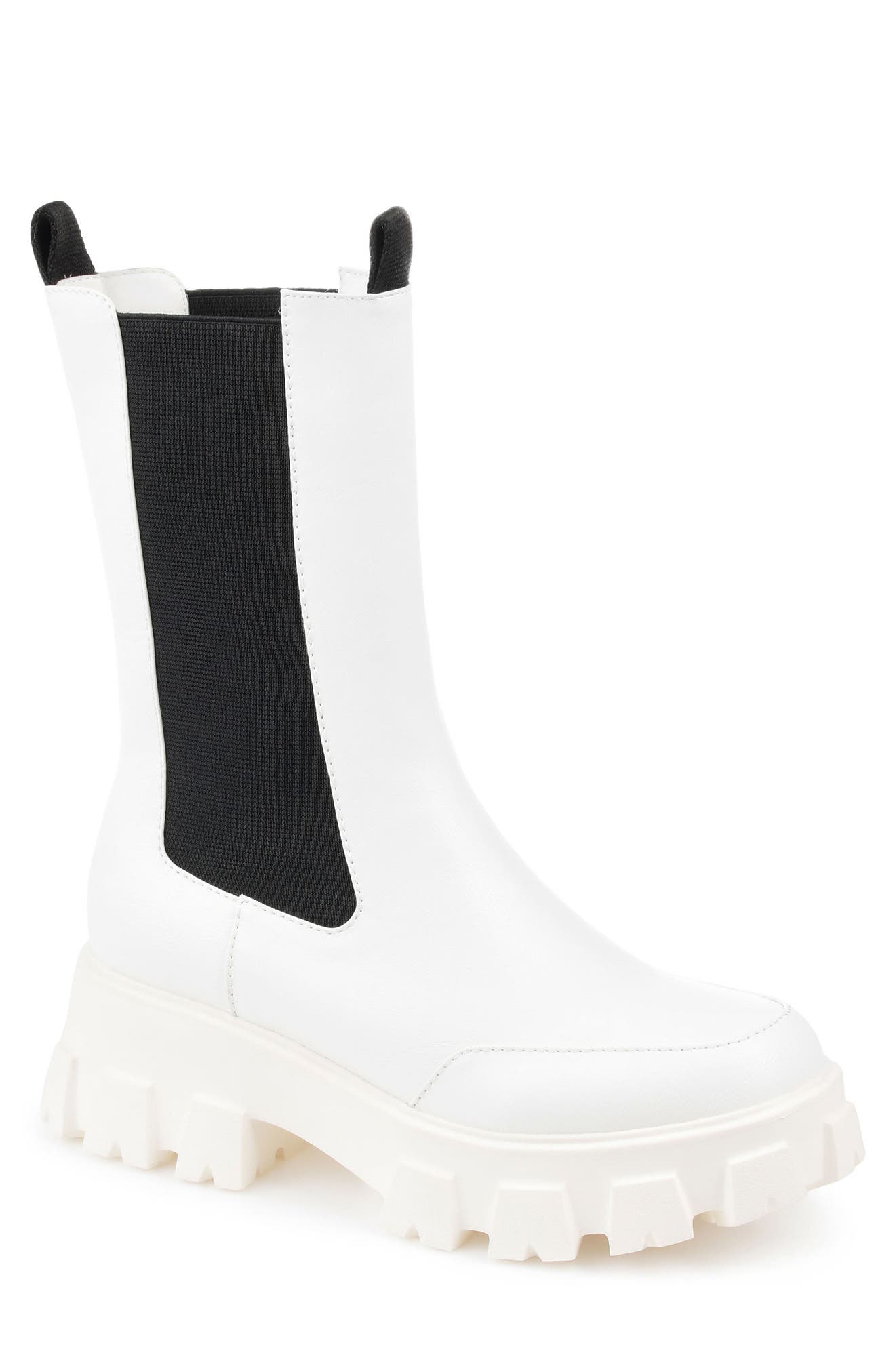 tall white chelsea boots