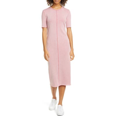 Rag & Bone Elina Ribbed Cotton Blend Midi Dress, White