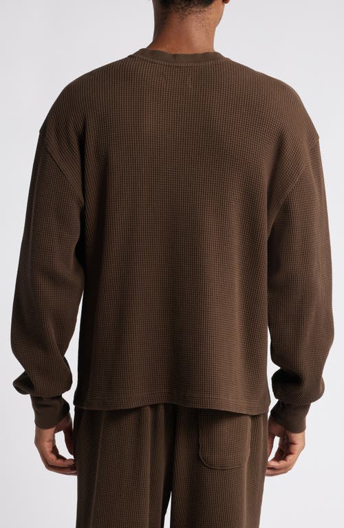 Shop Elwood Thermal Long Sleeve T-shirt In Vintage Chocolate