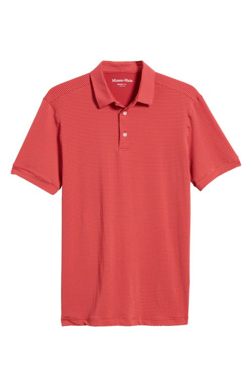 Mizzen + Main Mizzen+main Copa Pinstripe Performance Polo In Red Clay Solid