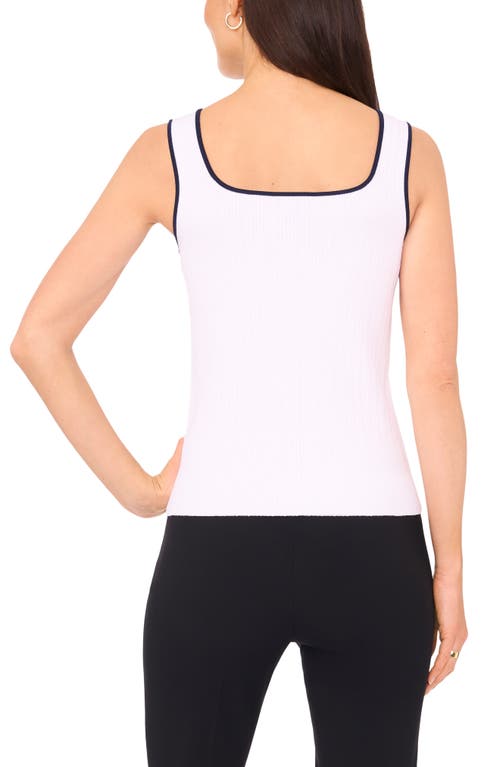 Halogenr Halogen(r) Piped Sweetheart Neck Sweater Tank Top In Bright White