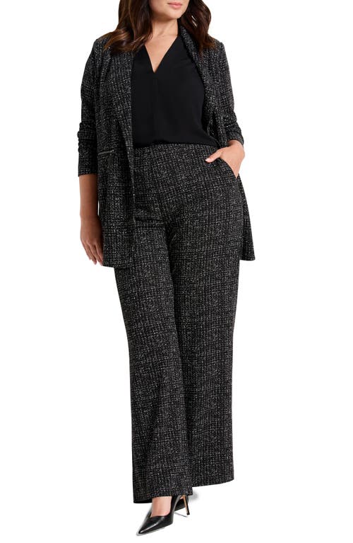 Shop Nic + Zoe Nic+zoe Dotty Grid Zip Pocket Blazer In Black Multi