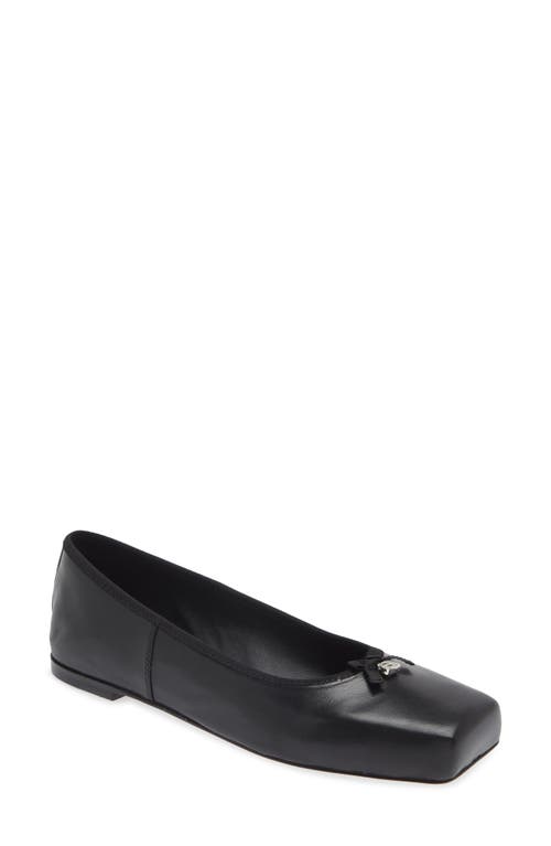 Bille Square Toe Ballet Flat in Black