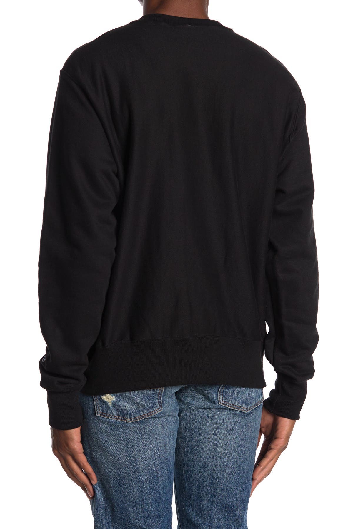 champion reverse weave oversized logo crew neck sweatshirt