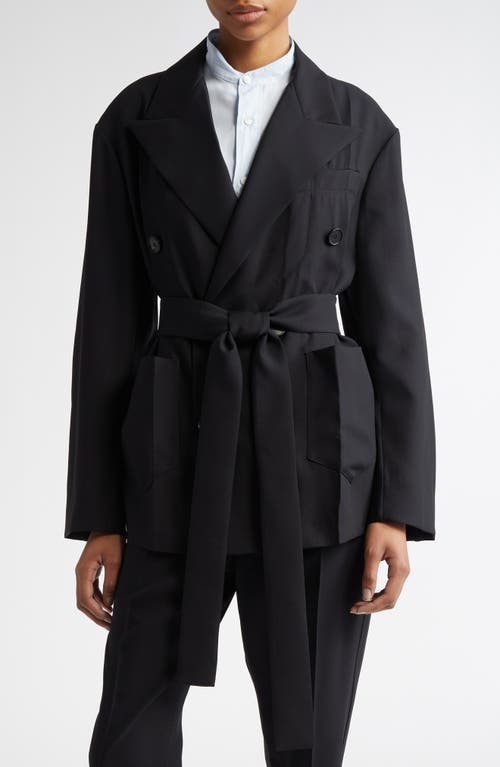 SETCHU Origami Belted Virgin Wool Blend Jacket in Black 