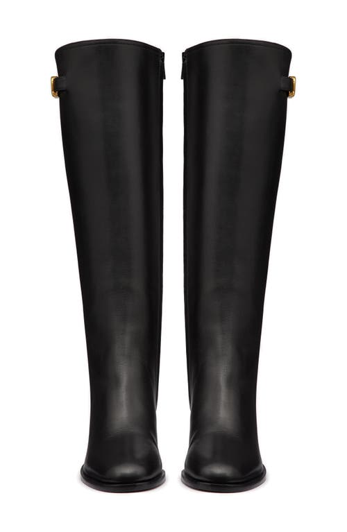 Shop Valentino Garavani Vlogo Signature Knee High Boot In Nero