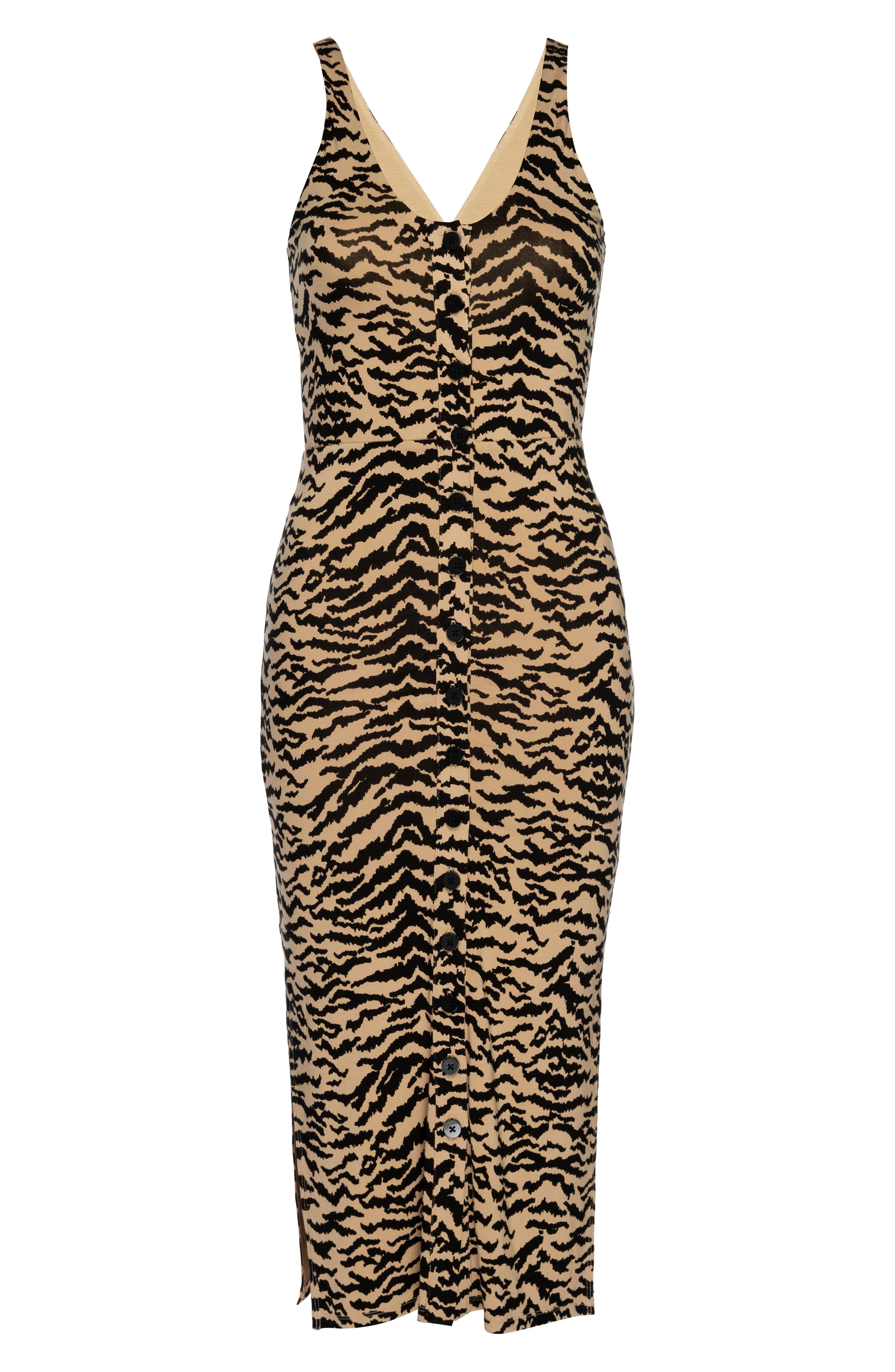 good american zebra midi dress