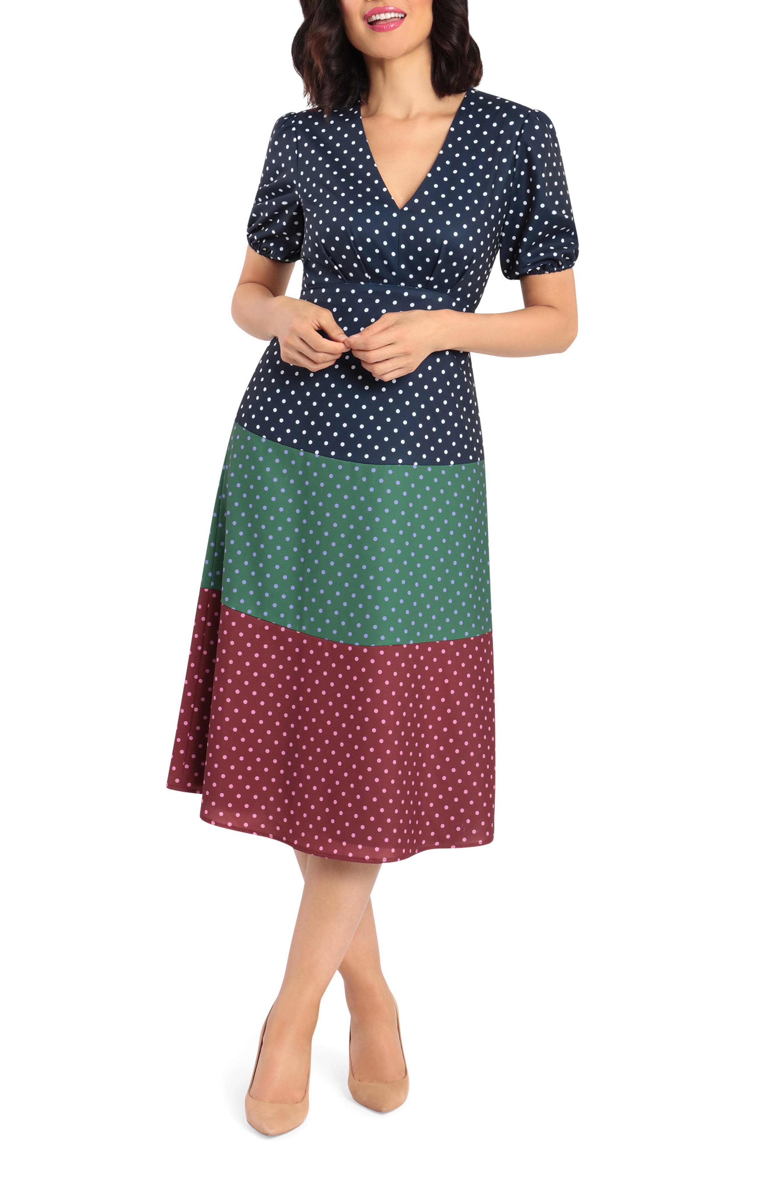 maggy london polka dot dress