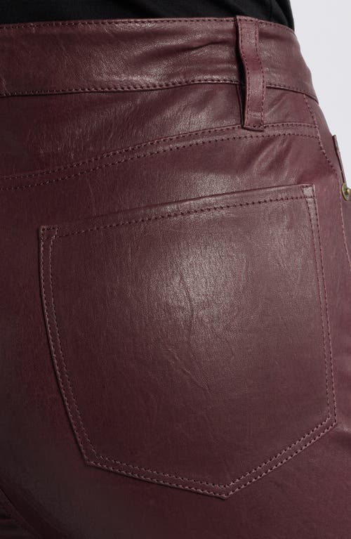 Frame Le Crop Mini Boot Cropped Leather Flared Pants In Wine