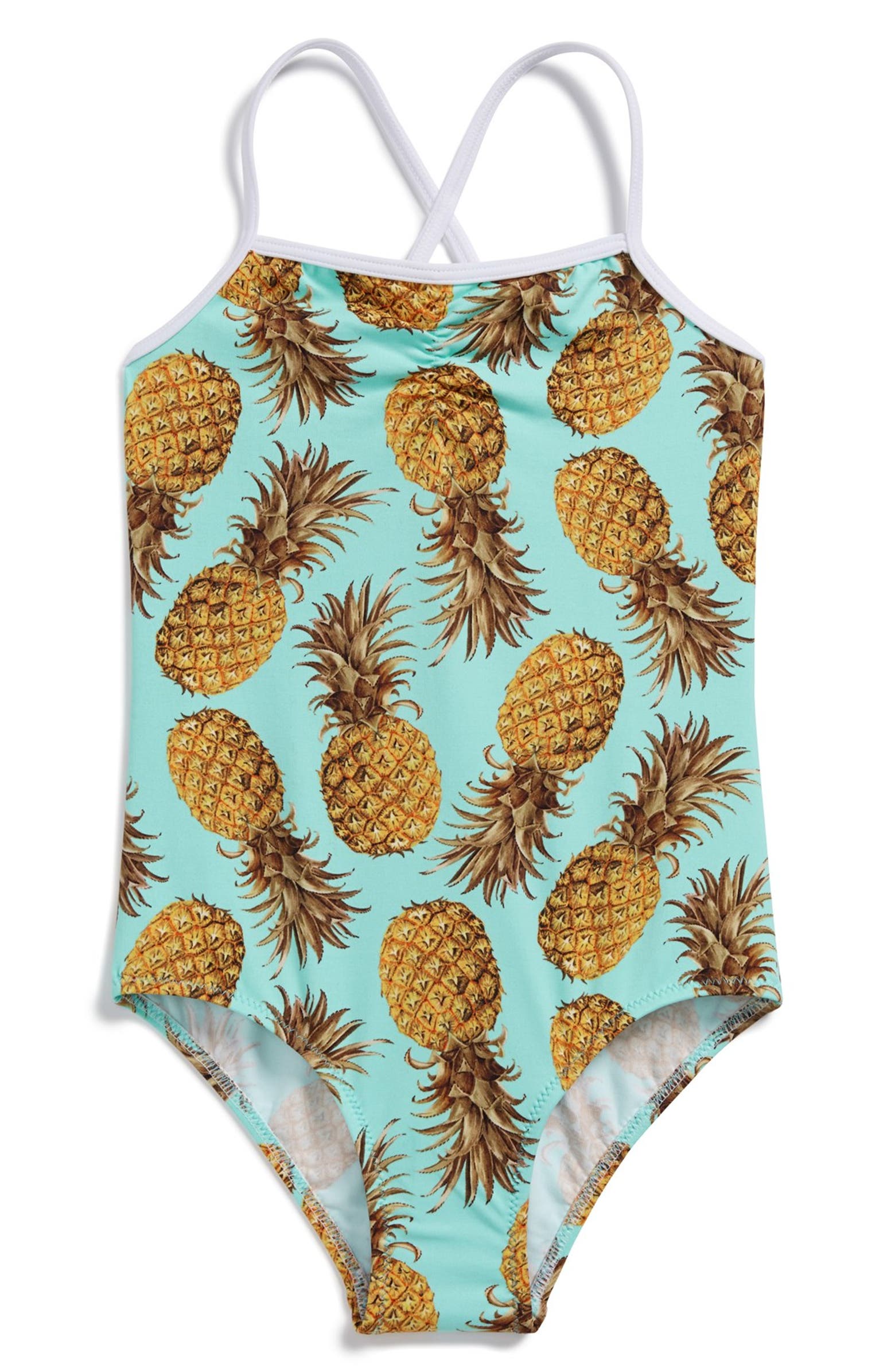 Stella Cove Pineapple Print One-Piece Swimsuit (Big Girls) | Nordstrom