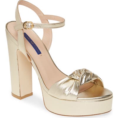 Stuart Weitzman Mirri Platform Sandal- Metallic
