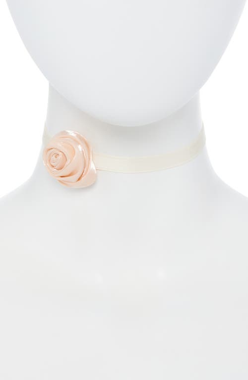 Shop Bp. Rosette Choker Necklace In Ivory- Pink