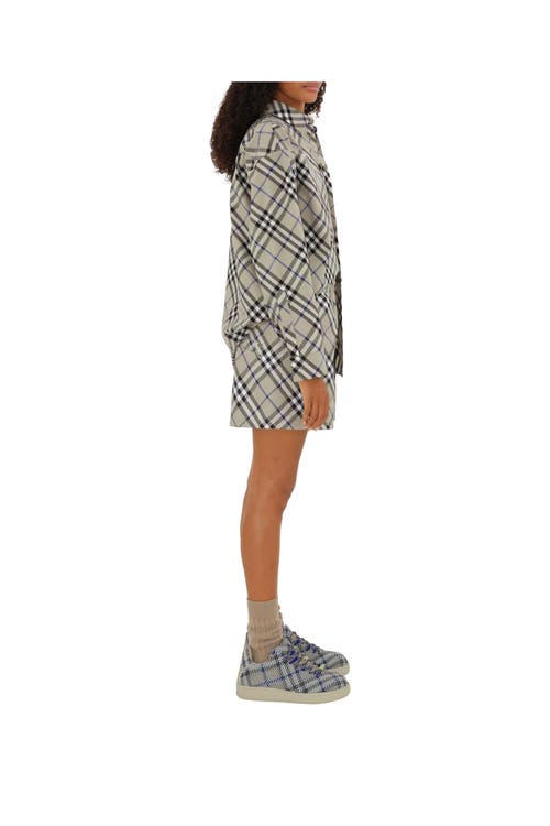 Shop Burberry Relaxed Fit Check Cotton Shirt In Lichen