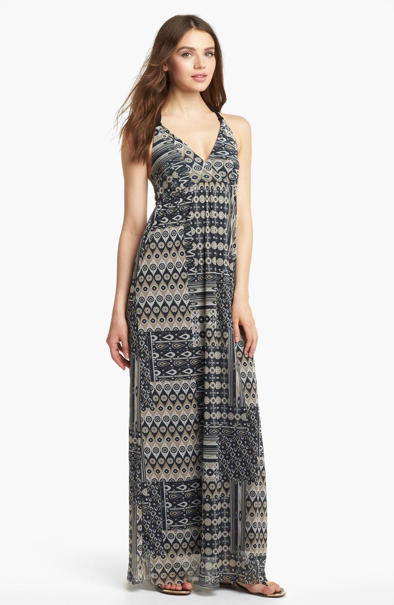 Sweet Pea by Stacy Frati Mix Print Halter Maxi Dress | Nordstrom