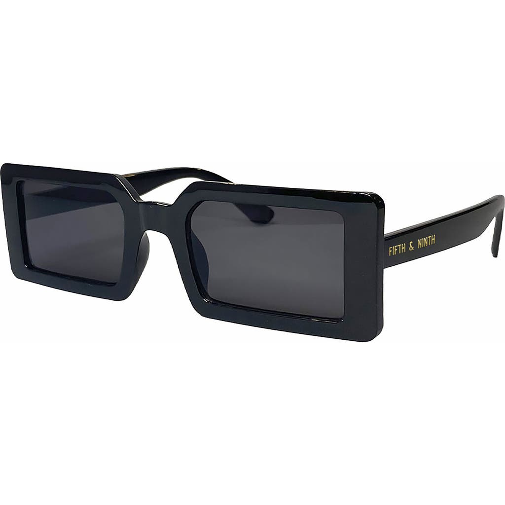 Fifth & Ninth Berlin 63mm Rectangle Sunglasses In Black/black