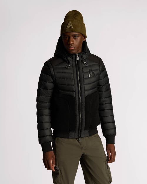 Alpenhaus Kirkjufell 2-in-1 Lightweight Mixed Media Puffer With Removable Sleeves In Moss
