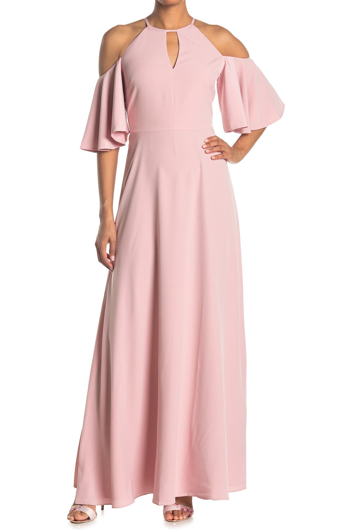 cold shoulder bell sleeve dress