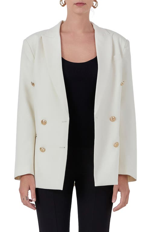 Endless Rose Double Breasted Blazer Ecru at Nordstrom,