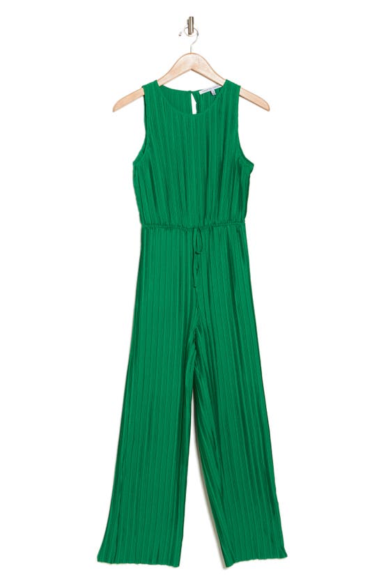 Collective Concepts Woven Straight Leg Jumpsuit In Kelly Green