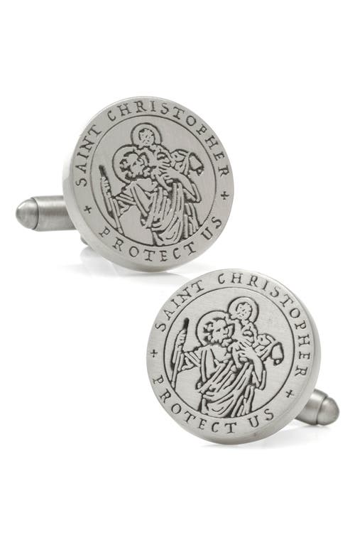Cufflinks, Inc. Saint Christopher Amulet Cuff Links in Silver at Nordstrom