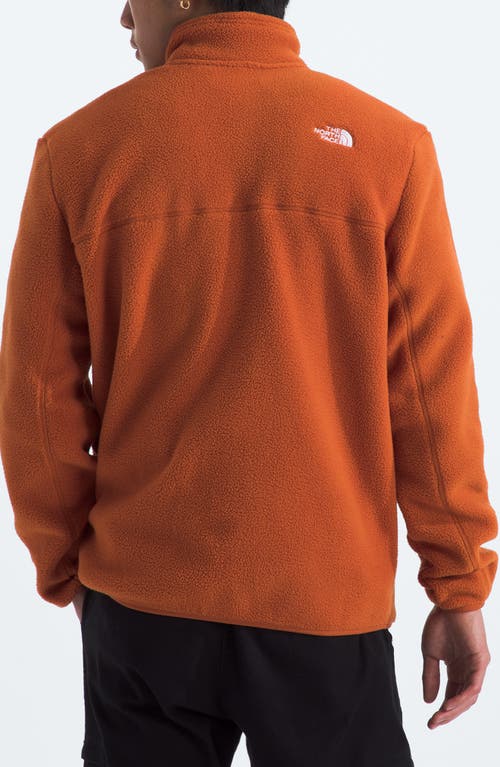 Shop The North Face Yumiori Half Zip Recycled Fleece Pullover In Earthen Copper/tnf Black