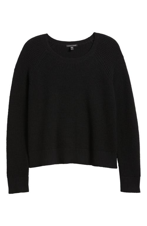 Shop Eileen Fisher Crewneck Organic Cotton & Recycled Cashmere Sweater In Black