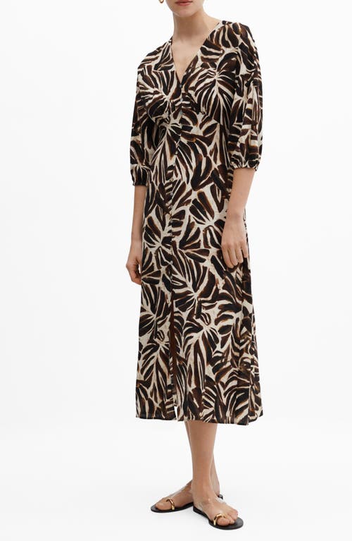 Mango Claudie Button Front Dress In Natural White