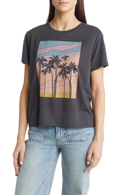 Marine Layer Cropped Graphic Tee in Black Palm