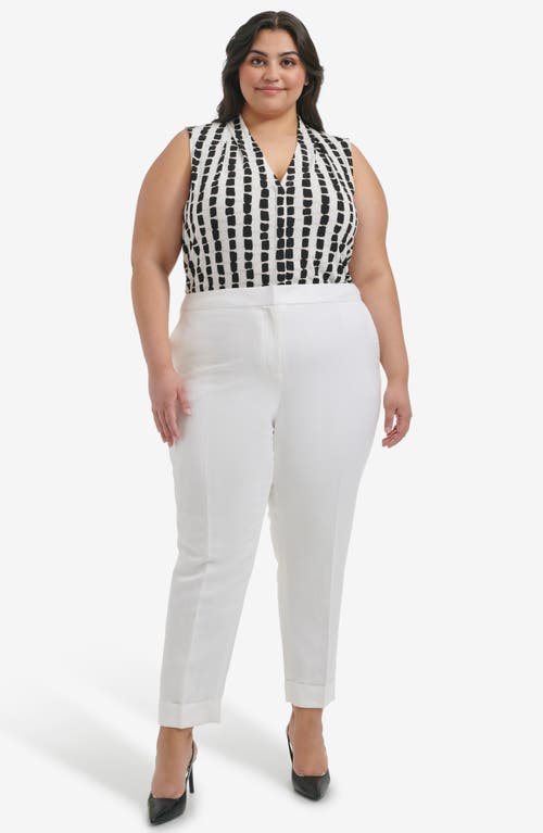Calvin Klein Plus Size Mid-rise Cuffed Ankle Pants In White