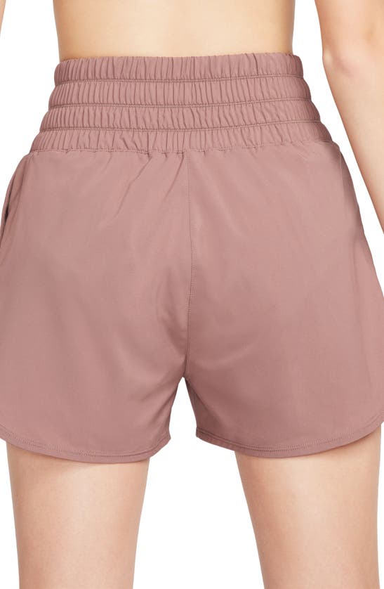 Shop Nike Dri-fit Ultrahigh Waist 3-inch Brief Lined Shorts In Smokey Mauve/ Reflective Silv