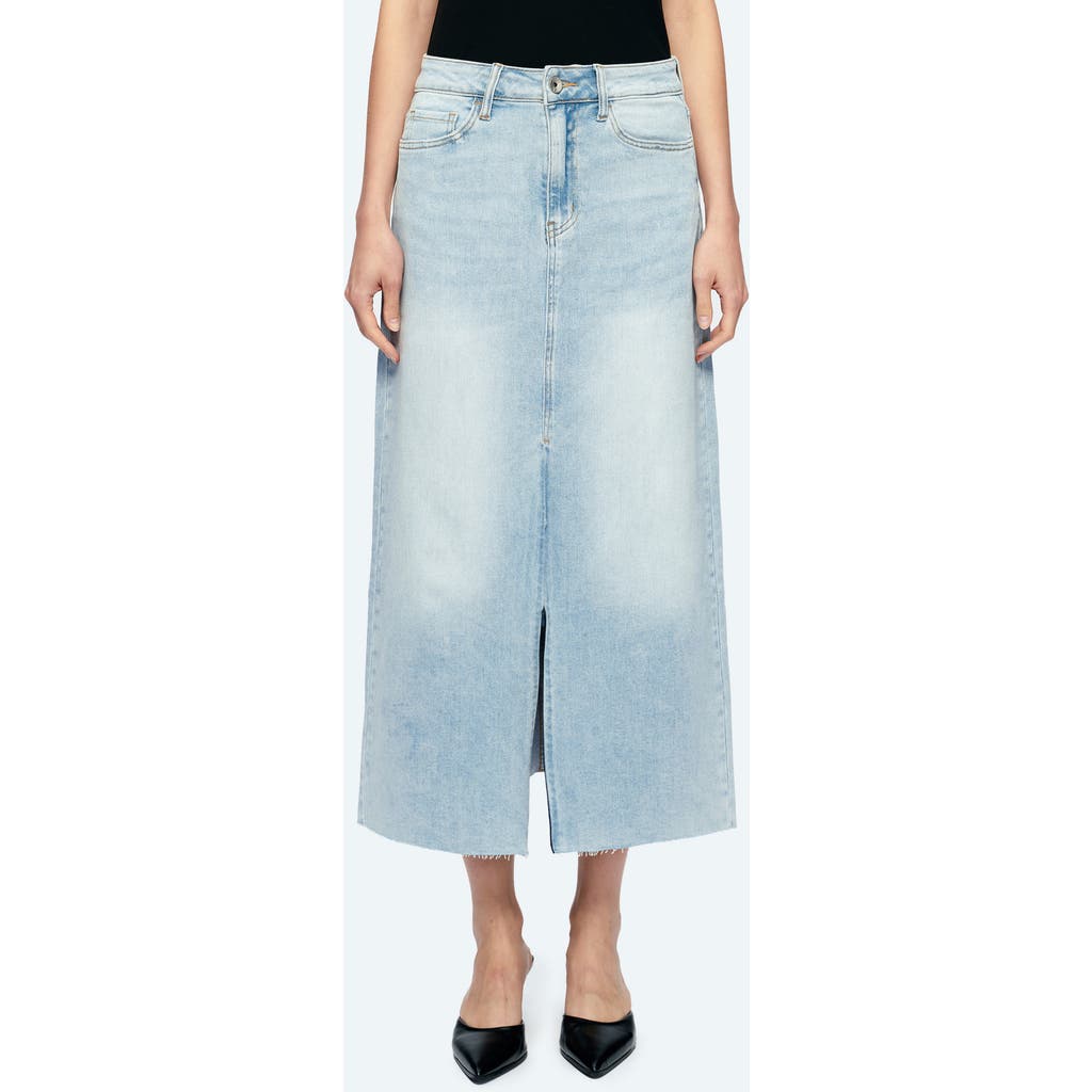 Bayeas Raw Hem Denim Midi Skirt In Story