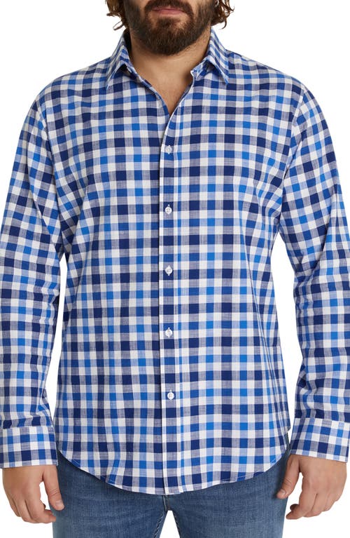 Johnny Bigg Lyon Gingham Cotton Button-Up Shirt in Blue