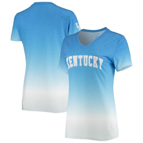 BOXERCRAFT Women's Heathered Royal/Gray Kentucky Wildcats Ombre V-Neck T-Shirt in Heather Royal