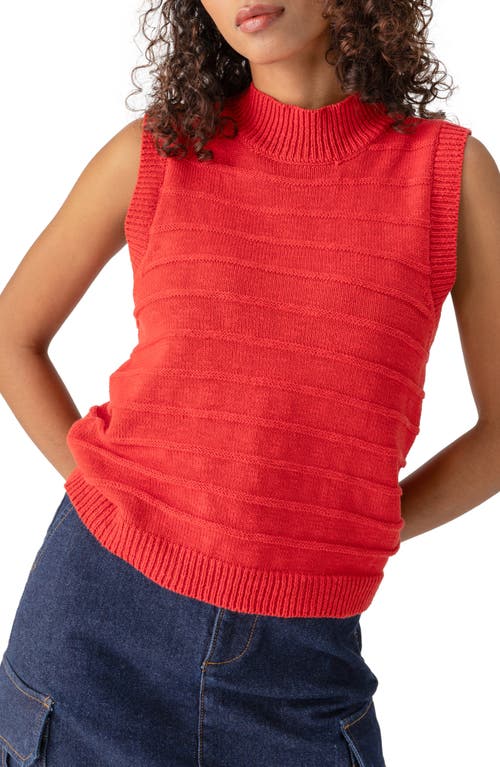 Shop Sanctuary Life Is Easy Sleeveless Cotton Mock Neck Sweater In Cherry Red