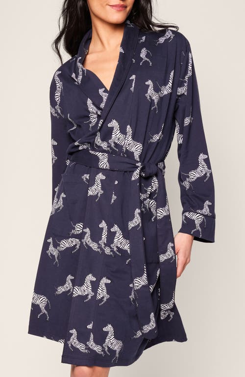 Shop Petite Plume Zebre De Nui Pima Cotton Robe In Navy