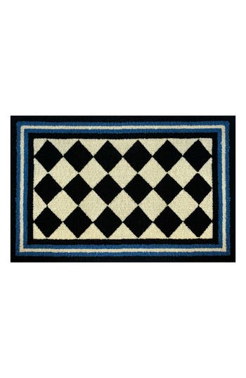 R16 Home Harlequin Checkered Doormat In Blue/white/black