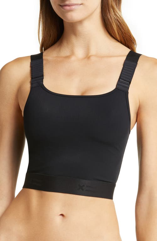 Adjustable Compression Crop Top in Black