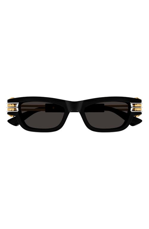 Shop Bottega Veneta 50mm Rectangular Sunglasses In Black