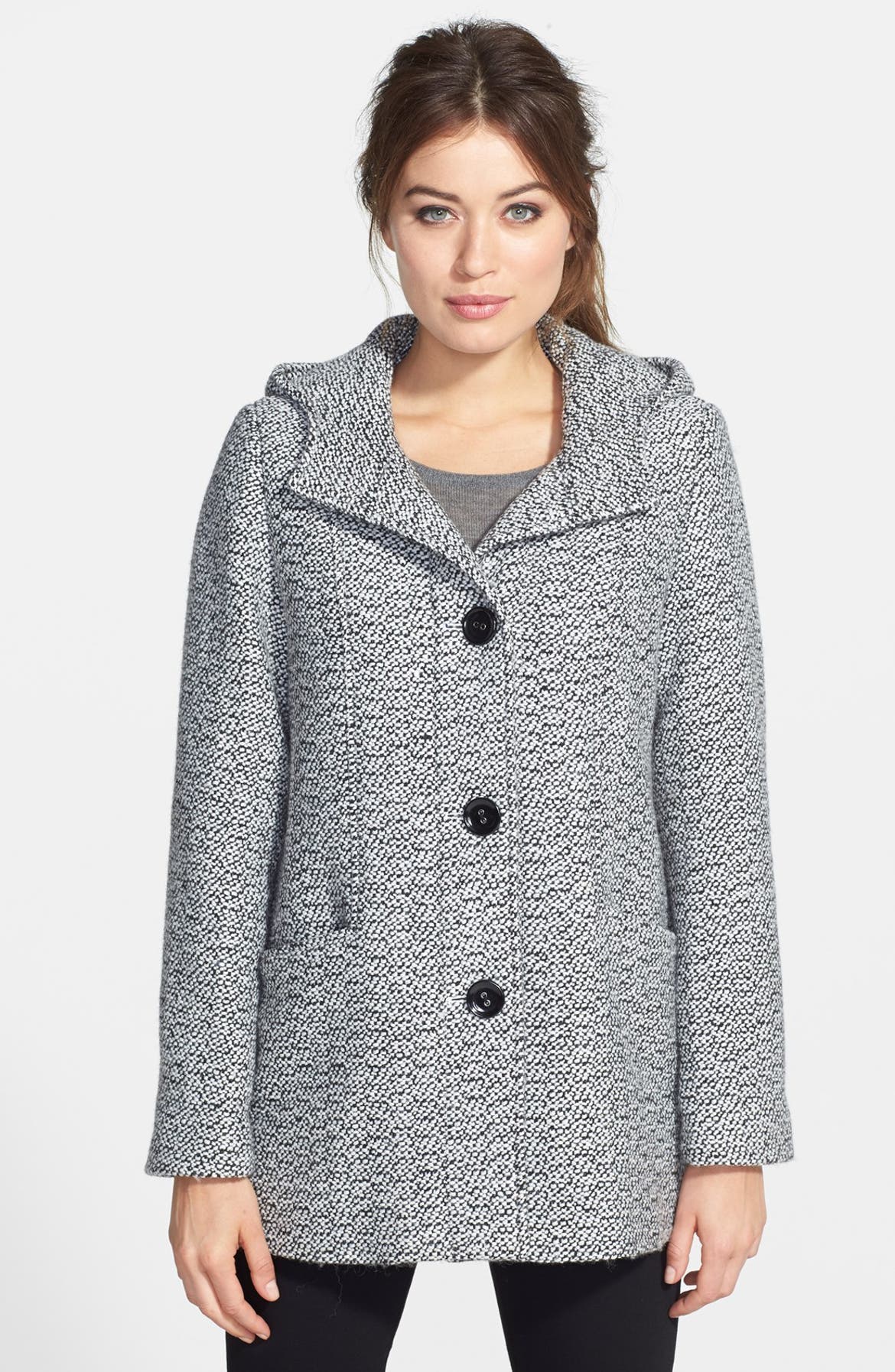 Gallery Hooded Tweed Coat (Regular & Petite) (Online Only) | Nordstrom