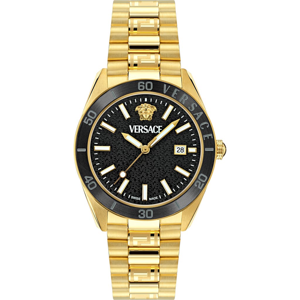Versace V Dome Watch, 42mm In Gold