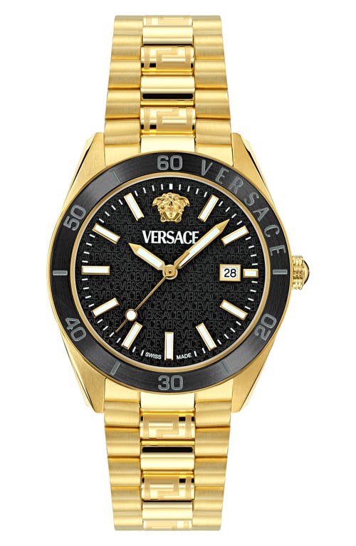 Versace V Dome Watch, 42mm In Ip Yellow Gold