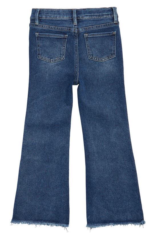 Shop Ymi Kids' Fray Hem Flare Leg Jeans In Potassium Whiskers 0