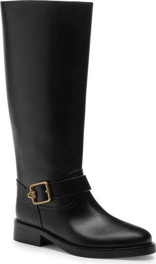 Coach knee high signature buckle boot best sale