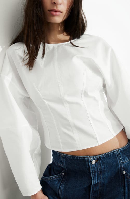 Shop & Other Stories Poplin Crop Top In White Light